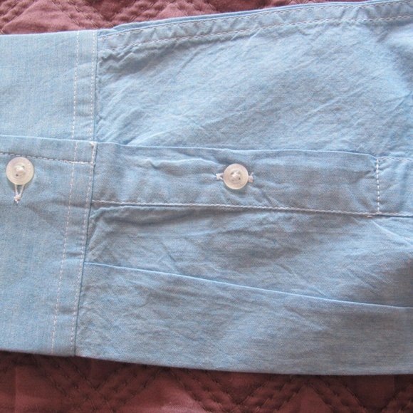 Calvin Klein Jeans Shirt men's casual blue cotton - Picture 6 of 7